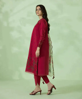 SAPPHIRE - 3PC LAWN EMBROIDERED SHIRT WITH PRINT ORGANZA DUPPATA-PFS-507