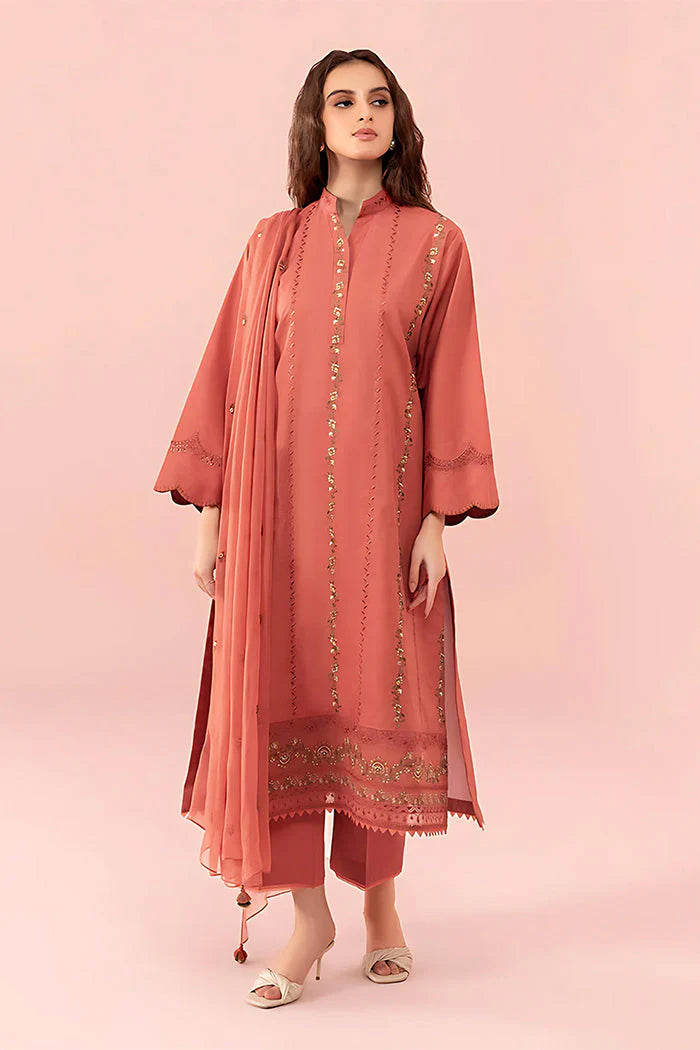 SAPPHIRE - 3PC LAWN EMBROIDERED SHIRT WITH CHIFFON EMBROIDERED DUPATTA AND TROUSER -PFS-541