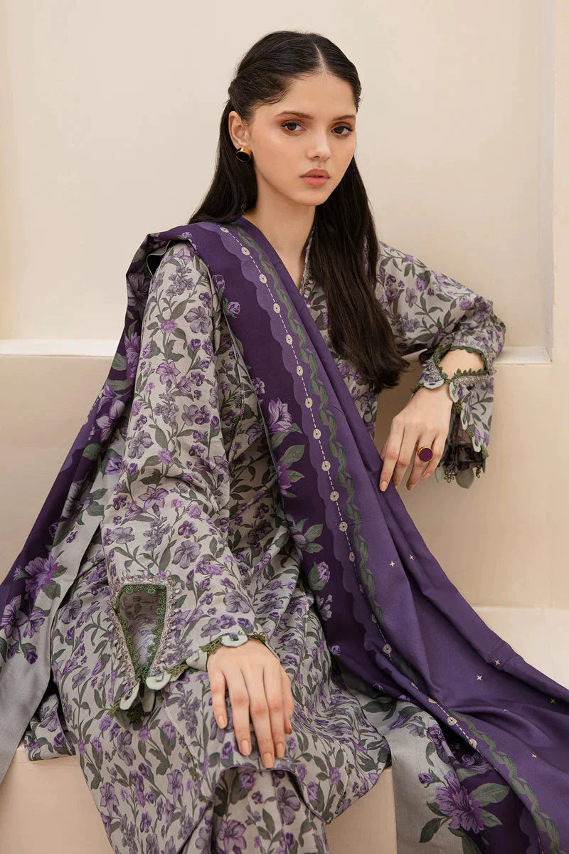 BAROQUE - 3PC LAWN PRINTED SHIRT WITH VOIL PRINTED DUAPTTA AND TROUSER -PFS-523