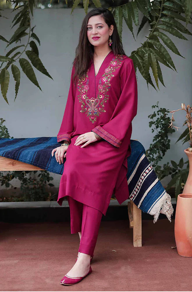 ASLING -  2PC LAWN HEAVY EMBROIDERED SHIRT WITH LAWN TROUSER -PFS-526