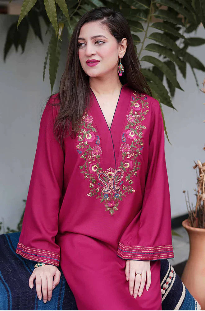 ASLING -  2PC LAWN HEAVY EMBROIDERED SHIRT WITH LAWN TROUSER -PFS-526