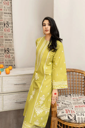 URGE - 3PC LAWN EMBROIDERED SHIRT WITH DIAMOND PRINTED DUPATTA AND EMB TROUSER-PFS-561