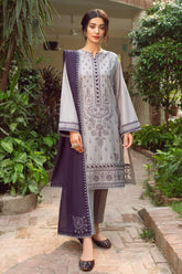 JAZMIN - 3PC LAWN EMBROIDERED SHIRT WITH CHIFFON EMBROIDERED DUPATTA AND TROUSER -PFS-544