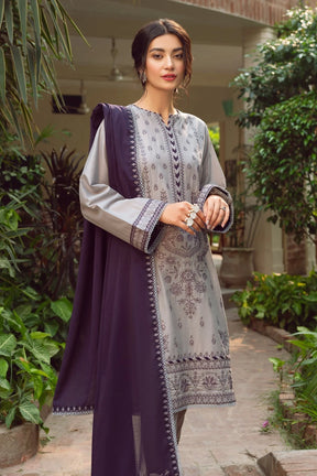 JAZMIN - 3PC LAWN EMBROIDERED SHIRT WITH CHIFFON EMBROIDERED DUPATTA AND TROUSER -PFS-544