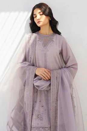 JAZMIN - 3PC LAWN EMBROIDERED SHIRT WITH ORGANZA EMBROIDERED DUPATTA AND TROUSER -PFS-558