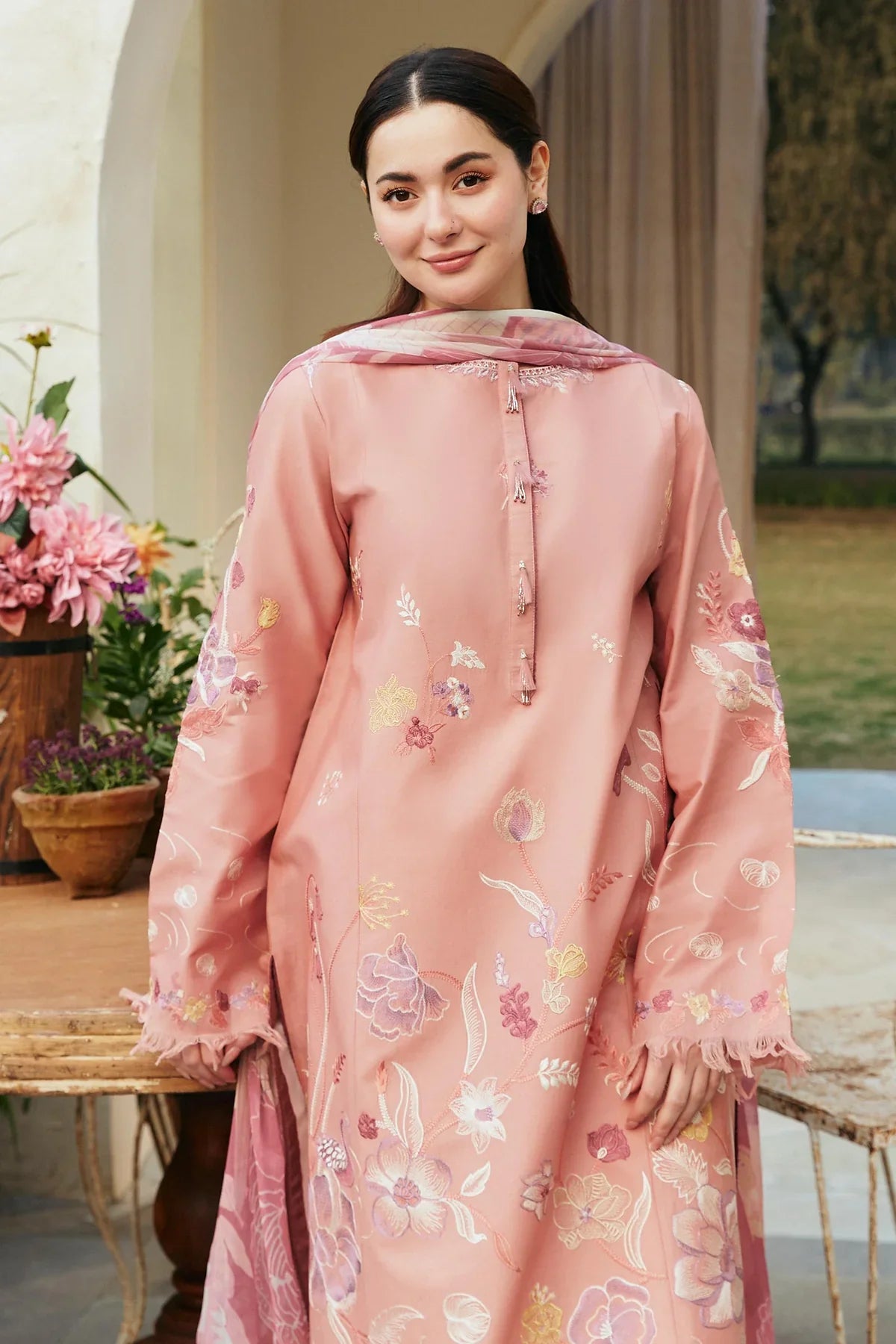 COCO BY ZARA SHAH JAHAN - 3PC LAWN EMBROIDERED SHIRT WITH PRINTED DUPATTA AND TROUSER -PFS-546