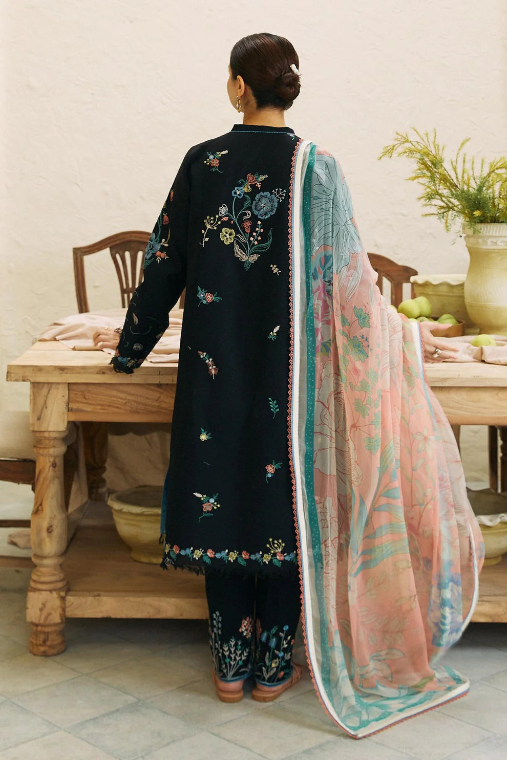 COCO BY ZARA SHAH JAHAN - 3PC LAWN EMBROIDERED SHIRT WITH PRINTED DUPATTA AND TROUSER -PFS-547