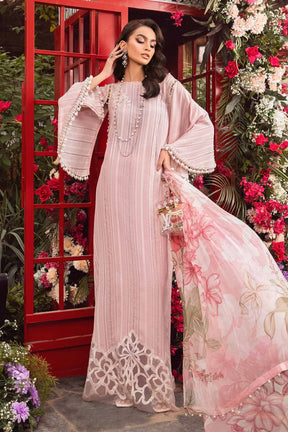 MARIA B - 3PC LAWN PRINT EMBROIDRED SHIRT WITH CHIFFON PRINTED DUPATTA-PFS-509