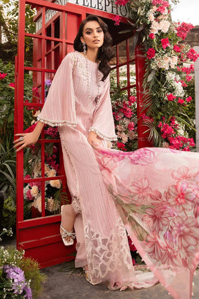 MARIA B - 3PC LAWN PRINT EMBROIDRED SHIRT WITH CHIFFON PRINTED DUPATTA-PFS-509