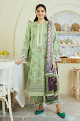 ZAHRA SHAHJAHAN- 3PC LAWN EMBROIDERED SHIRT WITH DIAMOND PRINT DUPATTA -PFS-551