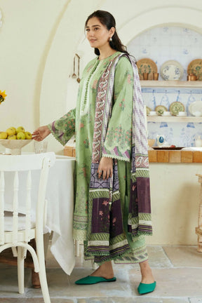 ZAHRA SHAHJAHAN- 3PC LAWN EMBROIDERED SHIRT WITH DIAMOND PRINT DUPATTA -PFS-551