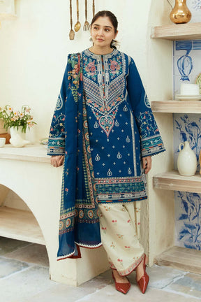 ZAHRA SHAHJAHAN- 3PC LAWN EMBROIDERED SHIRT WITH DIAMOND PRINT DUPATTA -PFS-552