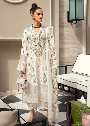 CRIMSON - 3PC LAWN CHIKANKARI EMBROIDERED WITH CHIFFON EMBROIDERED DUPATTA WITH TROUSER -BIC-538