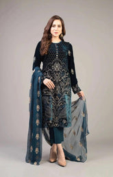 BAREEZE - 3PC LAWN EMBROIDERED WITH CHIFFON EMBROIDERED DUPATTA - PFS-520